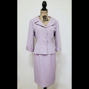 Lavender Textured Skirt Suit